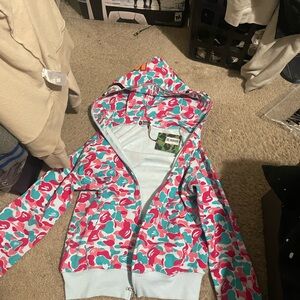 RARE blue and pink Bape hoodie large fits like a medium